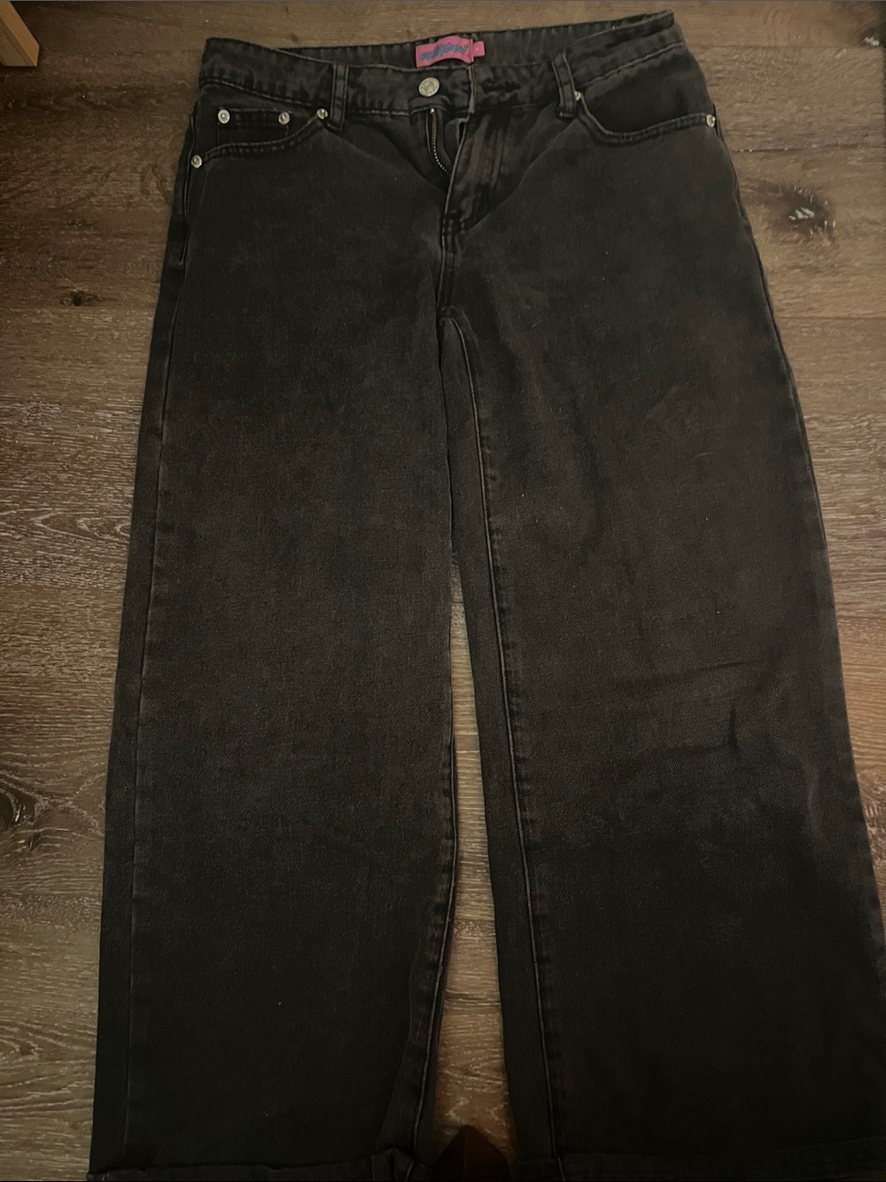Edikted Women's Relaxed Black Wide-Leg Jeans